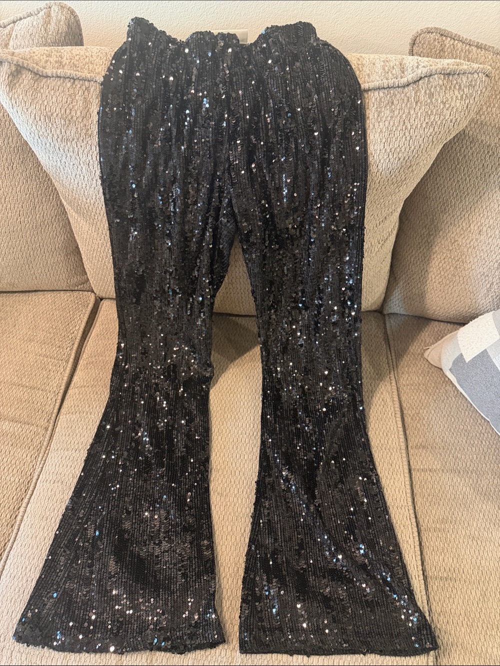No Boundaries Black Sequin Flared pants